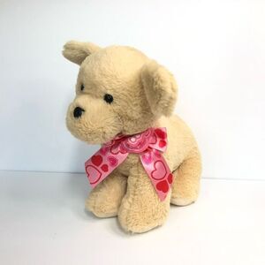 walmart tan puppy dog puppy love pink bow valentine plush 11 inches